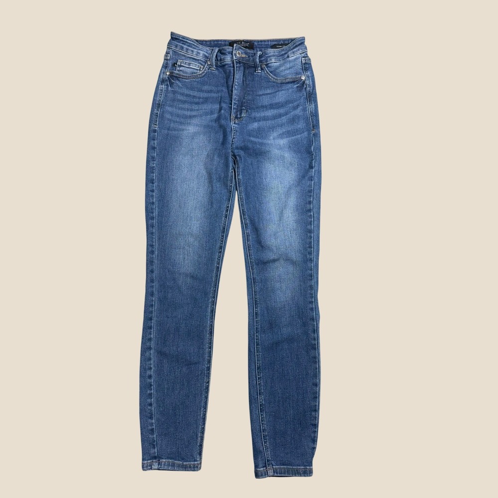 Judy Blue High Waist Tummy Control Classic Skinny Jeans Medium Wash 7 28
